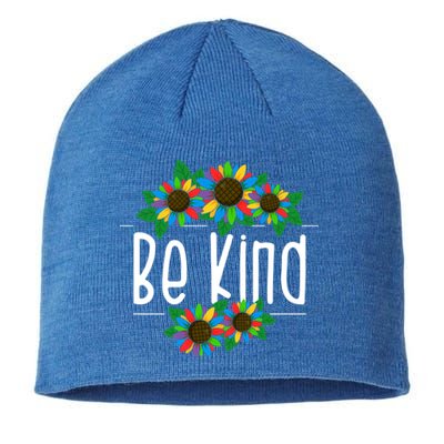 Sunflower Be Kind Autism Awareness Kindness Gift Sustainable Beanie