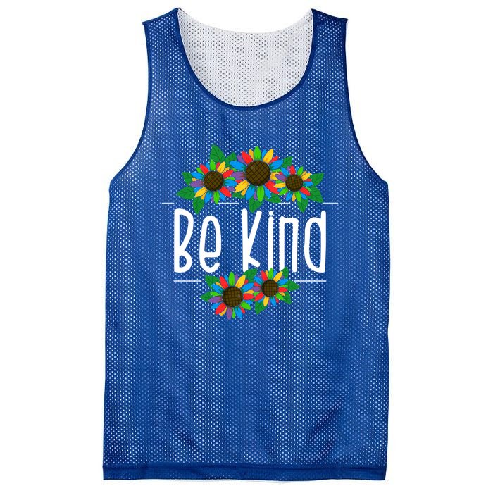 Sunflower Be Kind Autism Awareness Kindness Gift Mesh Reversible Basketball Jersey Tank