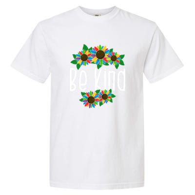 Sunflower Be Kind Autism Awareness Kindness Gift Garment-Dyed Heavyweight T-Shirt