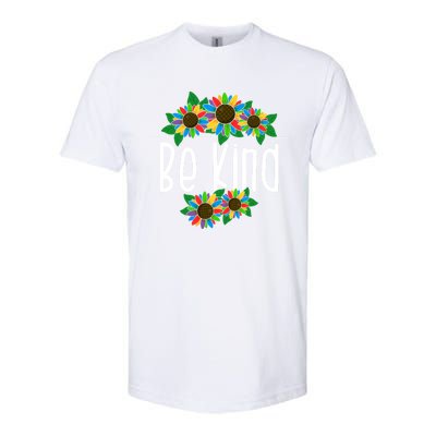 Sunflower Be Kind Autism Awareness Kindness Gift Softstyle CVC T-Shirt