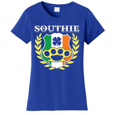 Southie Brass Knuckle Irish Flag St Patricks Day Cool Pun Gift Women's T-Shirt