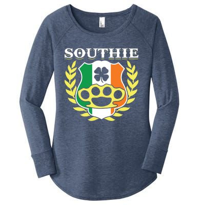 Southie Brass Knuckle Irish Flag St Patricks Day Cool Pun Gift Women's Perfect Tri Tunic Long Sleeve Shirt