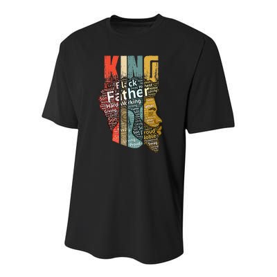 Strong Black King African American Natural Afro Youth Performance Sprint T-Shirt