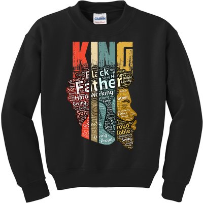 Strong Black King African American Natural Afro Kids Sweatshirt