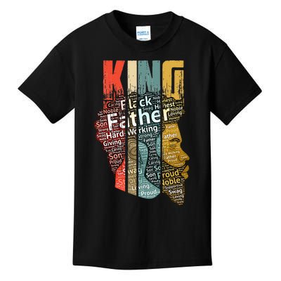 Strong Black King African American Natural Afro Kids T-Shirt