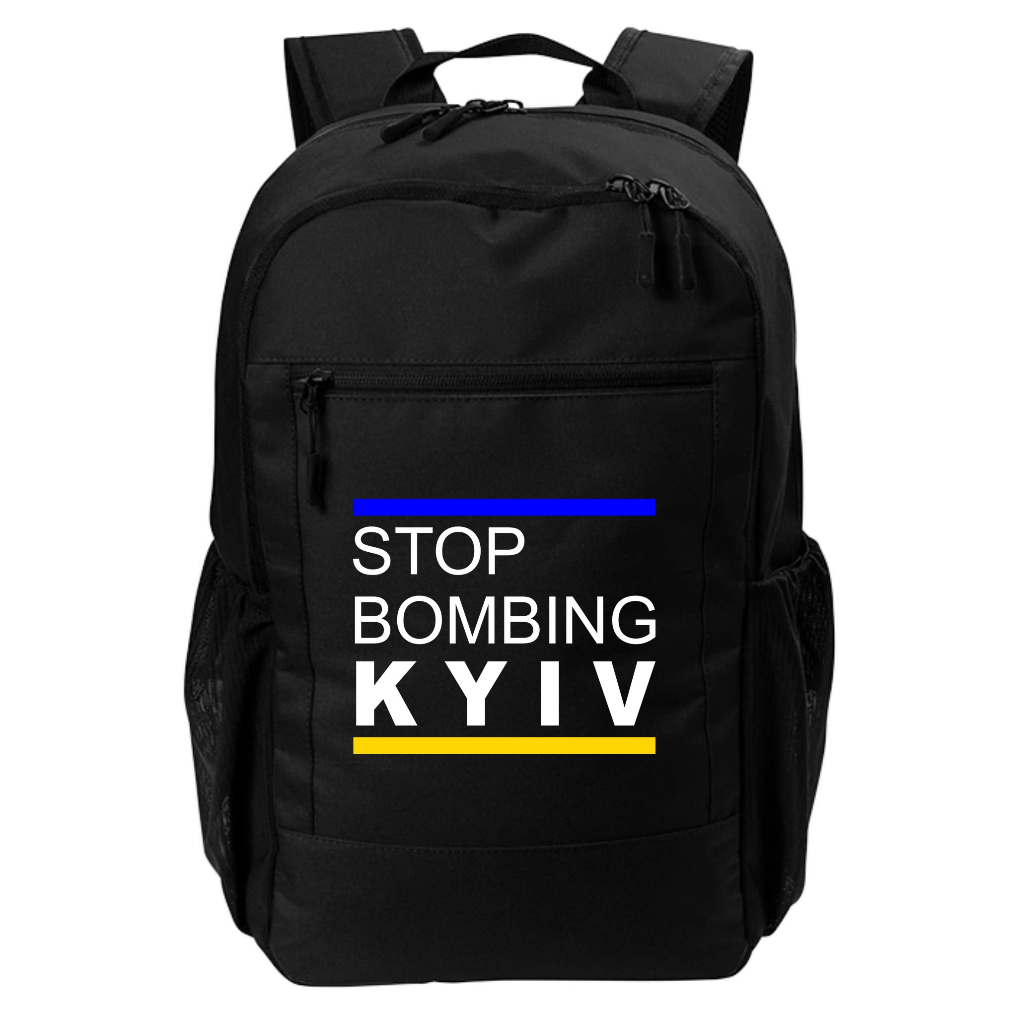 Stop Bombing Kyiv Support Ukraine Backpack