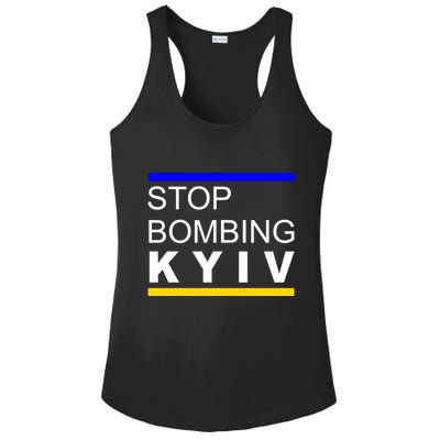 Stop Bombing Kyiv Support Ukraine Ladies PosiCharge Competitor Racerback Tank
