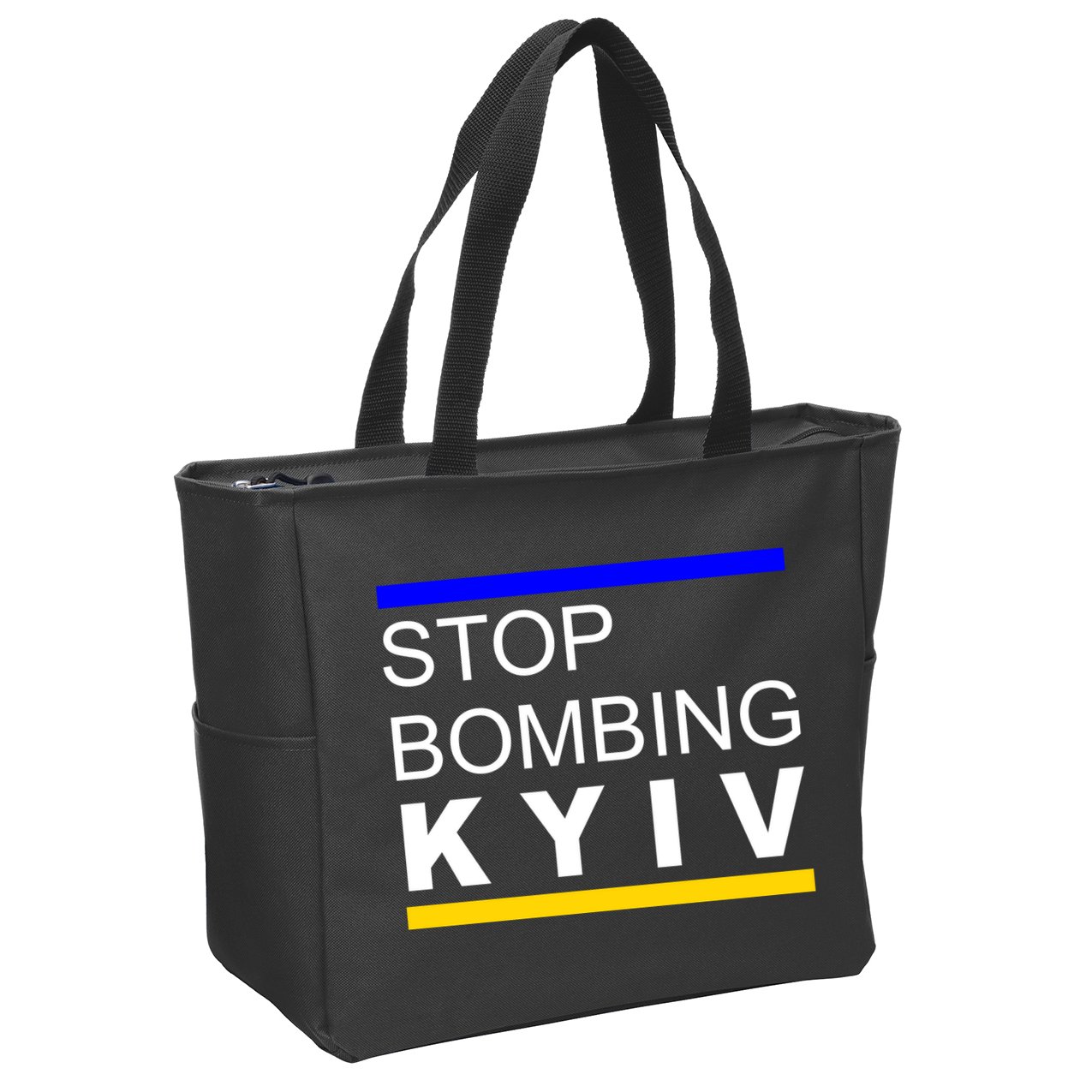 Stop Bombing Kyiv Support Ukraine Zip Tote Bag