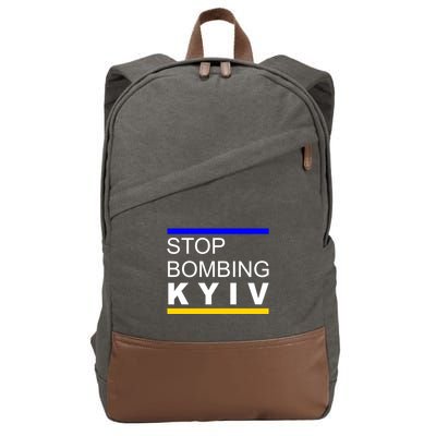 Stop Bombing Kyiv Support Ukraine Cotton Canvas Backpack