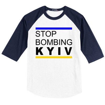 Stop Bombing Kyiv Support Ukraine Baseball Sleeve Shirt