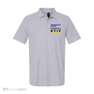 Stop Bombing Kyiv Support Ukraine Softstyle Adult Sport Polo