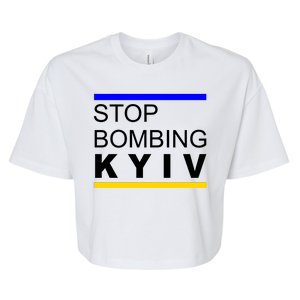 Stop Bombing Kyiv Support Ukraine Bella+Canvas Jersey Crop Tee