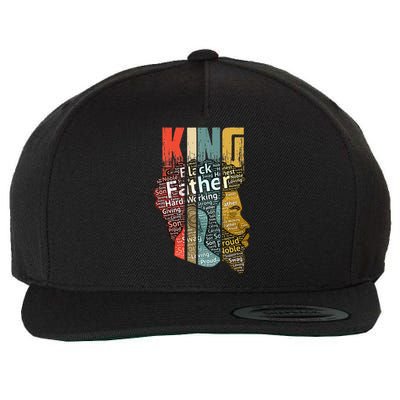 Strong Black King African American Natural Afro Wool Snapback Cap