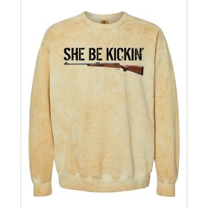 She Be Kickin Guns Saying Cool Hot Women Lady Colorblast Crewneck Sweatshirt