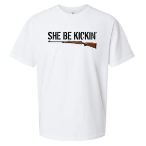 She Be Kickin Guns Saying Cool Hot Women Lady Sueded Cloud Jersey T-Shirt