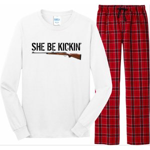 She Be Kickin Guns Saying Cool Hot Women Lady Long Sleeve Pajama Set