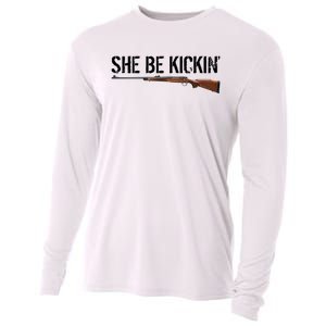 She Be Kickin Guns Saying Cool Hot Women Lady Cooling Performance Long Sleeve Crew