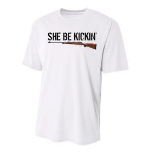 She Be Kickin Guns Saying Cool Hot Women Lady Performance Sprint T-Shirt