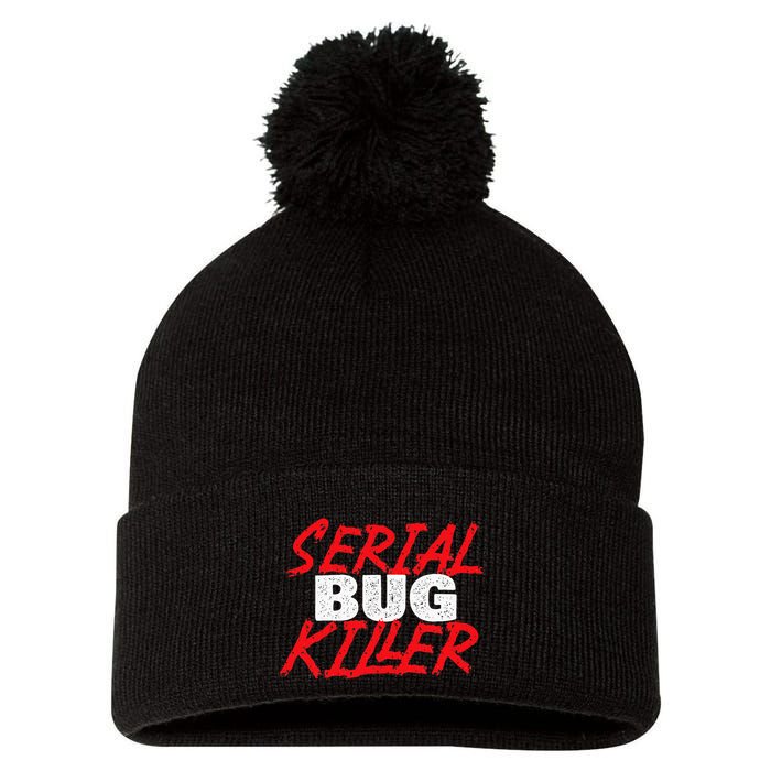 Serial Bug Killer Exterminator Pest Control Technician Pom Pom 12in Knit Beanie