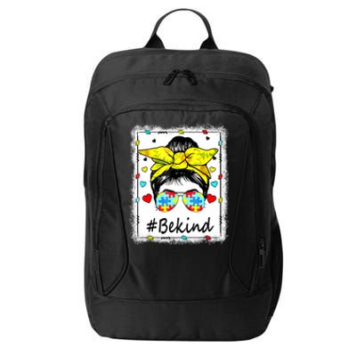 Sunflower Be Kind Autism Awareness Messy Bun City Backpack