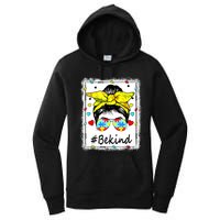 Sunflower Be Kind Autism Awareness Messy Bun Women's Pullover Hoodie