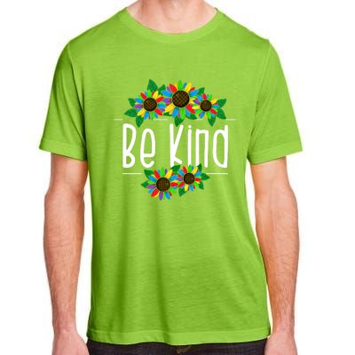 Sunflower Be Kind Autism Awareness Kindness Gift Adult ChromaSoft Performance T-Shirt