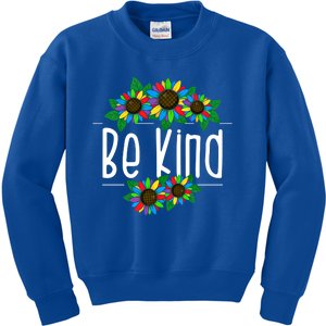 Sunflower Be Kind Autism Awareness Kindness Gift Kids Sweatshirt