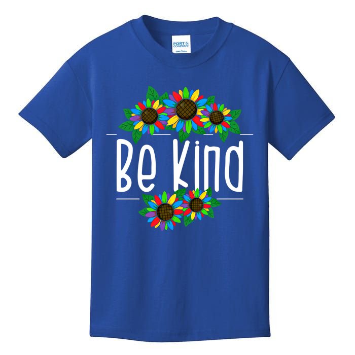 Sunflower Be Kind Autism Awareness Kindness Gift Kids T-Shirt