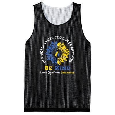 Sunflower Be Kind Down Syndrome Awareness Gift Mesh Reversible Basketball Jersey Tank