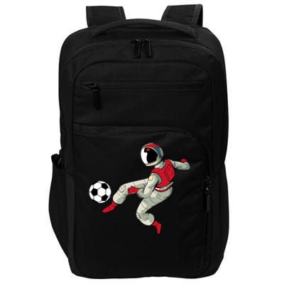 Soccer Ball Kick Astronaut Spaceman Cool Sports Lovers Gift Impact Tech Backpack