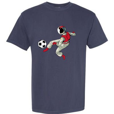 Soccer Ball Kick Astronaut Spaceman Cool Sports Lovers Gift Garment-Dyed Heavyweight T-Shirt