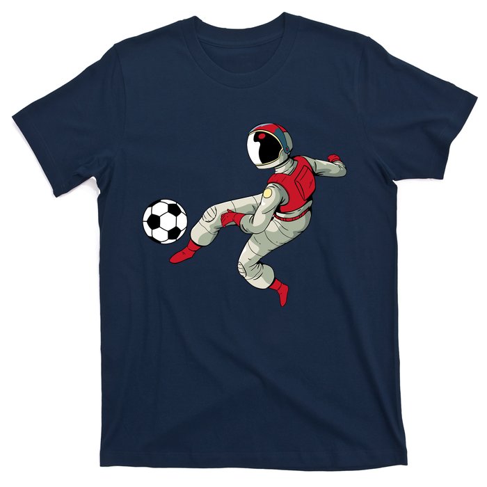 Soccer Ball Kick Astronaut Spaceman Cool Sports Lovers Gift T-Shirt