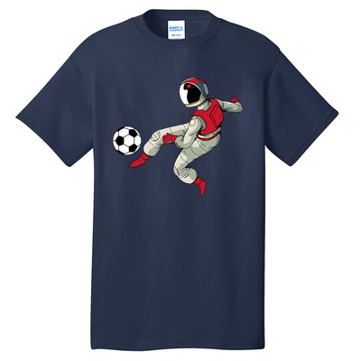 Soccer Ball Kick Astronaut Spaceman Cool Sports Lovers Gift Tall T-Shirt