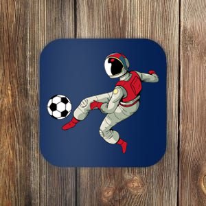 Soccer Ball Kick Astronaut Spaceman Cool Sports Lovers Gift Coaster