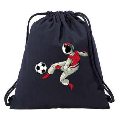 Soccer Ball Kick Astronaut Spaceman Cool Sports Lovers Gift Drawstring Bag