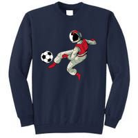 Soccer Ball Kick Astronaut Spaceman Cool Sports Lovers Gift Tall Sweatshirt