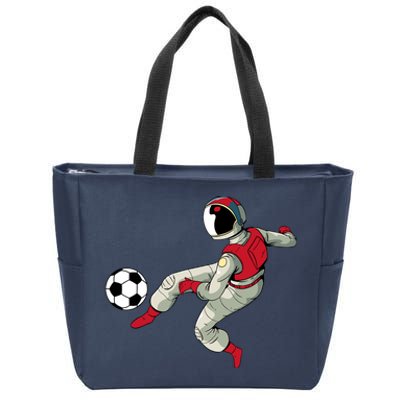 Soccer Ball Kick Astronaut Spaceman Cool Sports Lovers Gift Zip Tote Bag