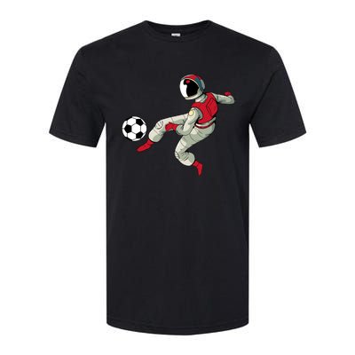 Soccer Ball Kick Astronaut Spaceman Cool Sports Lovers Gift Softstyle CVC T-Shirt