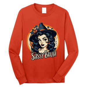 Sassy Bruja Latina Mexican Halloween Witch Long Sleeve Shirt