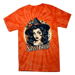 Sassy Bruja Latina Mexican Halloween Witch Tie-Dye T-Shirt