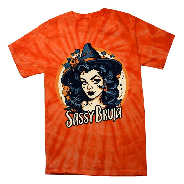 Sassy Bruja Latina Mexican Halloween Witch Tie-Dye T-Shirt