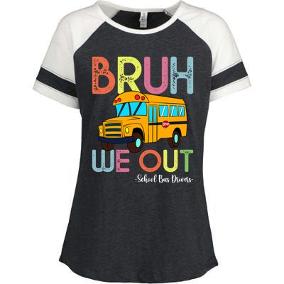 School Bus Last Day Of School Bus Driver Bruh We Out Gift Enza Ladies Jersey Colorblock Tee