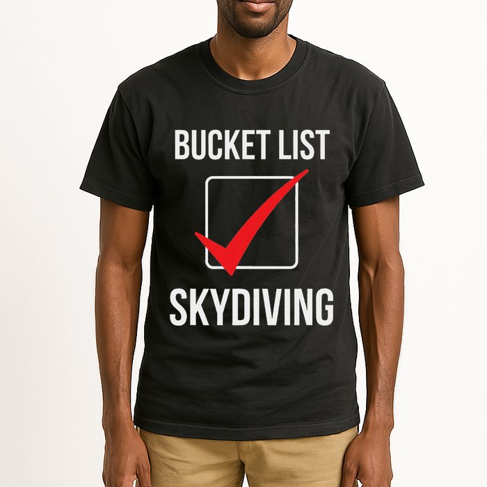 Skydiving Bucket List Check Skydiver Parachute Plane Jump Tall T-Shirt