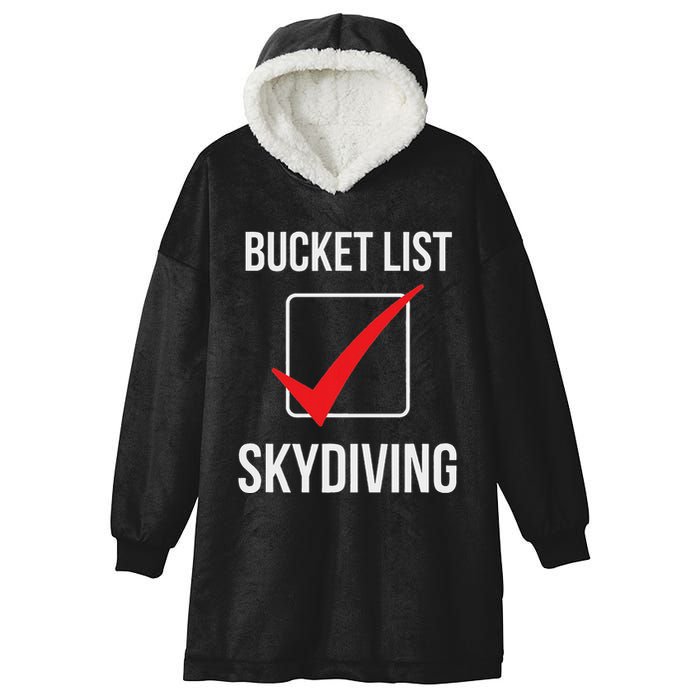 Skydiving Bucket List Check Skydiver Parachute Plane Jump Hooded Wearable Blanket