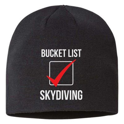 Skydiving Bucket List Check Skydiver Parachute Plane Jump Sustainable Beanie