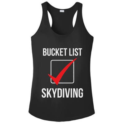Skydiving Bucket List Check Skydiver Parachute Plane Jump Ladies PosiCharge Competitor Racerback Tank
