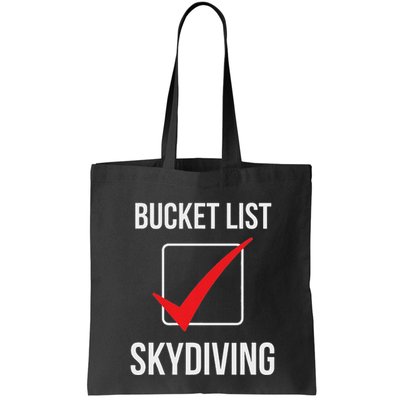 Skydiving Bucket List Check Skydiver Parachute Plane Jump Bag