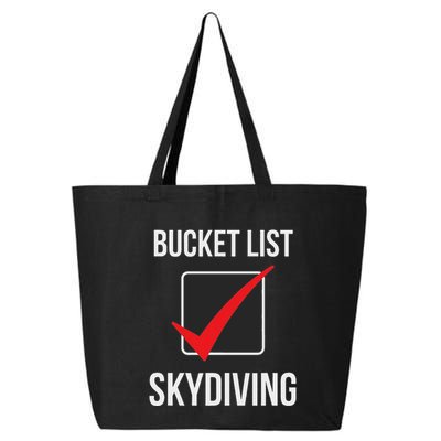 Skydiving Bucket List Check Skydiver Parachute Plane Jump 25L Jumbo Tote
