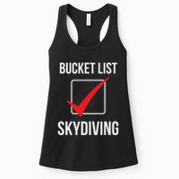 Skydiving Bucket List Check Skydiver Parachute Plane Jump Womens Tank Top