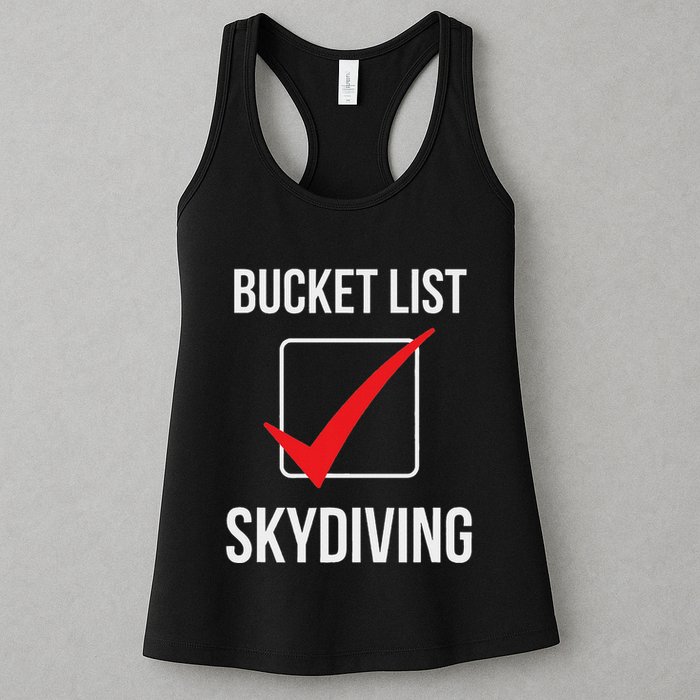 Skydiving Bucket List Check Skydiver Parachute Plane Jump Womens Tank Top